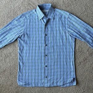 Ermenegildo Zegna Button Down Long Sleeve Shirt Purple/Blue/White
